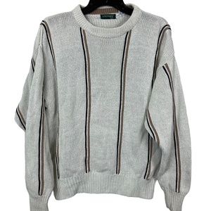 STEFFANO MAN Vintage Striped Crew Neck Long Sleeve Chunky Knit Sweater sz Large